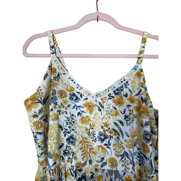 Rachel Zoe‎ Yellow Floral Tiered Maxi Dress NWT Spaghetti Straps Size 8 Summer - Picture 6 of 14